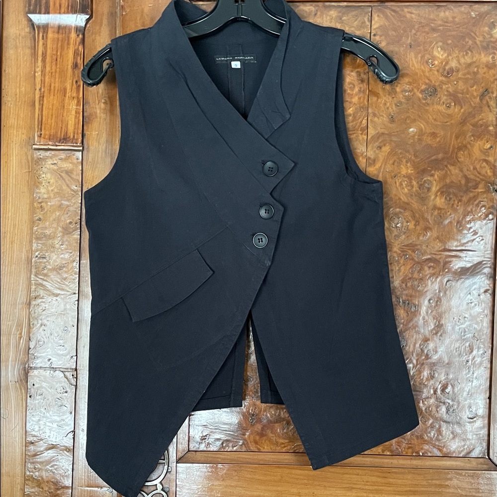 Lurdes Bergada Black Asymmetrical Vest